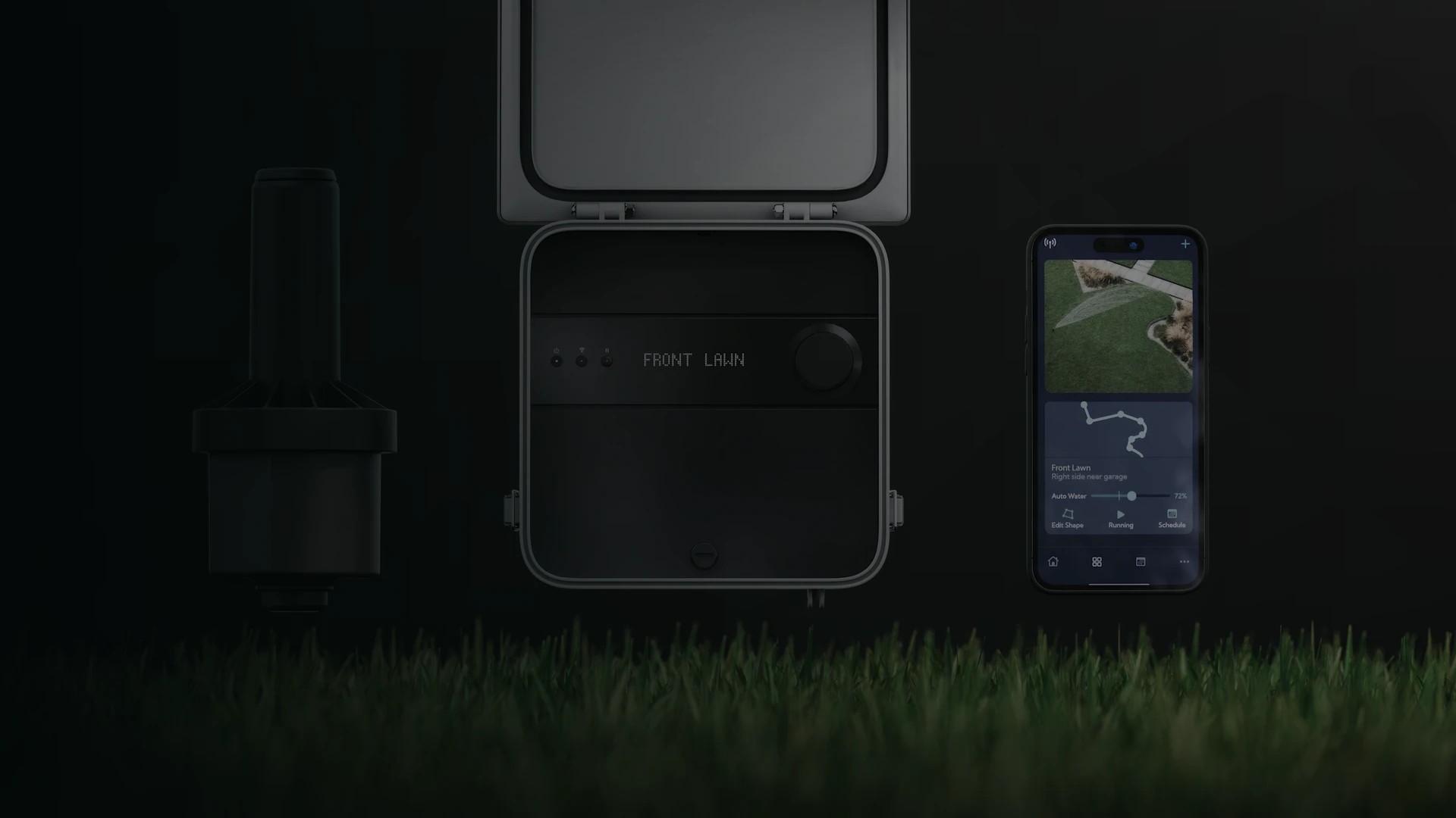 Irrigreen sprinkler head, controller, and mobile app system